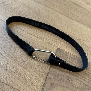 Danier Steel & Leather Carabiner Style Belt - Size S - Leather - Black & Silver